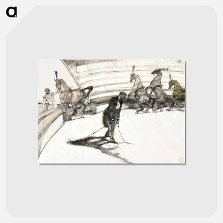アートポストカード-At the Circus: Free Horses - アンリ ド トゥールーズ ロートレック Postcard.