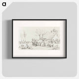 Farmyard with cattle and milking woman - ジャン ベルナール Poster.