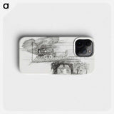 Steam locomotive and a house with a chimney - ユリー デ フラーハ Phone Case.