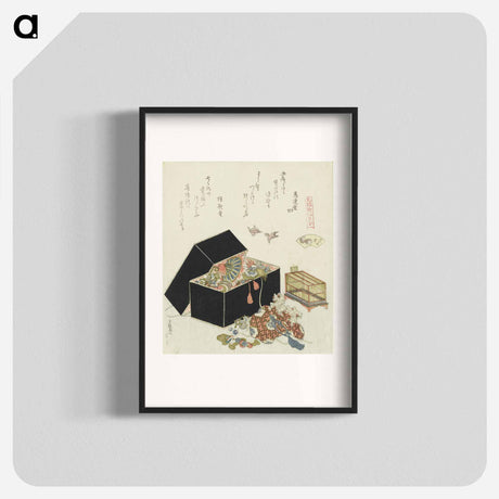 アートポスター-A comparison of Genroku poems and shells - 葛飾 北斎 Poster.