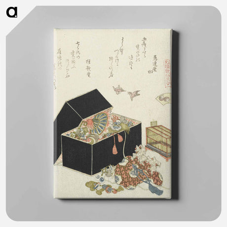 アートパネル-A comparison of Genroku poems and shells - 葛飾 北斎 Canvas.