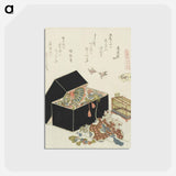 アートポストカード-A comparison of Genroku poems and shells - 葛飾 北斎 Postcard.