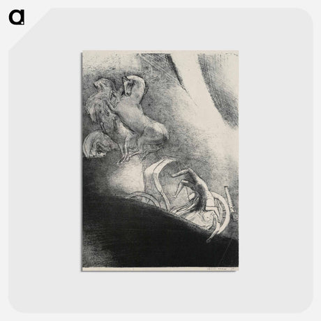 アートポストカード-He Falls Head Foremost Into the Abyss - オディロン ルドン Postcard.