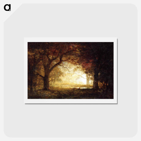 アートポストカード-Forest Sunrise - アルバート ビアスタット Postcard.