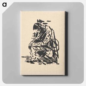 アートパネル-Seated man (tired) - アーノルド ピーター ワイズ クビンチャン Canvas.