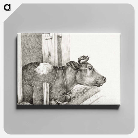 アートパネル-Lying cow - ジャン ベルナール Canvas.