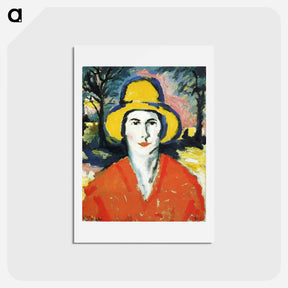 アートポストカード-Portrait of Woman in Yellow Hat - カジミール マレーヴィチ Postcard.