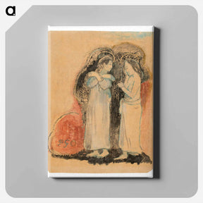 アートパネル-Two Standing Tahitian Women - ポール ゴーギャン Canvas.