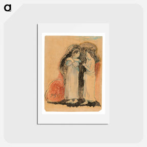 アートポストカード-Two Standing Tahitian Women - ポール ゴーギャン Postcard.