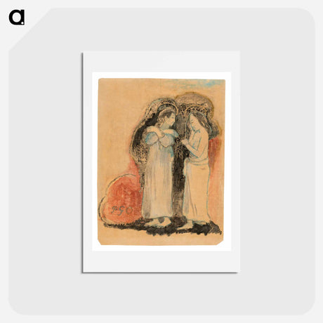 アートポストカード-Two Standing Tahitian Women - ポール ゴーギャン Postcard.