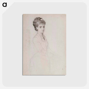 アートポストカード-Portrait of a woman standing - アルバート エーデルフェルト Postcard.