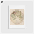 アートポストカード-Eastern Hemisphere - アンティーク地図 Postcard.