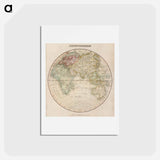 アートポストカード-Eastern Hemisphere - アンティーク地図 Postcard.