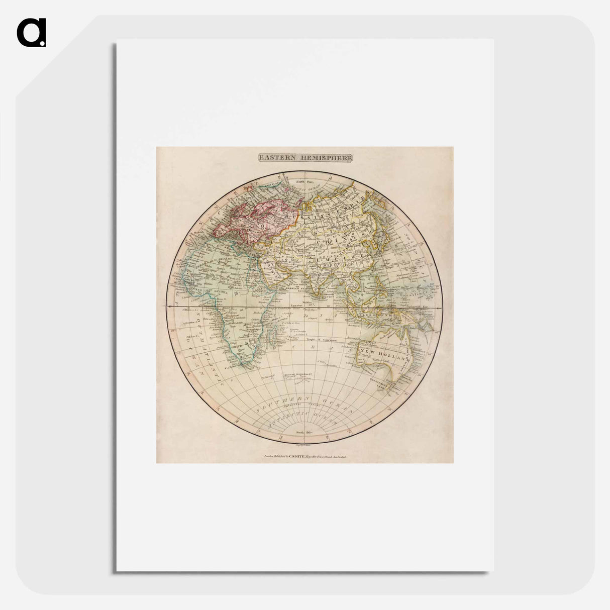 Eastern Hemisphere - アンティーク地図 Poster.