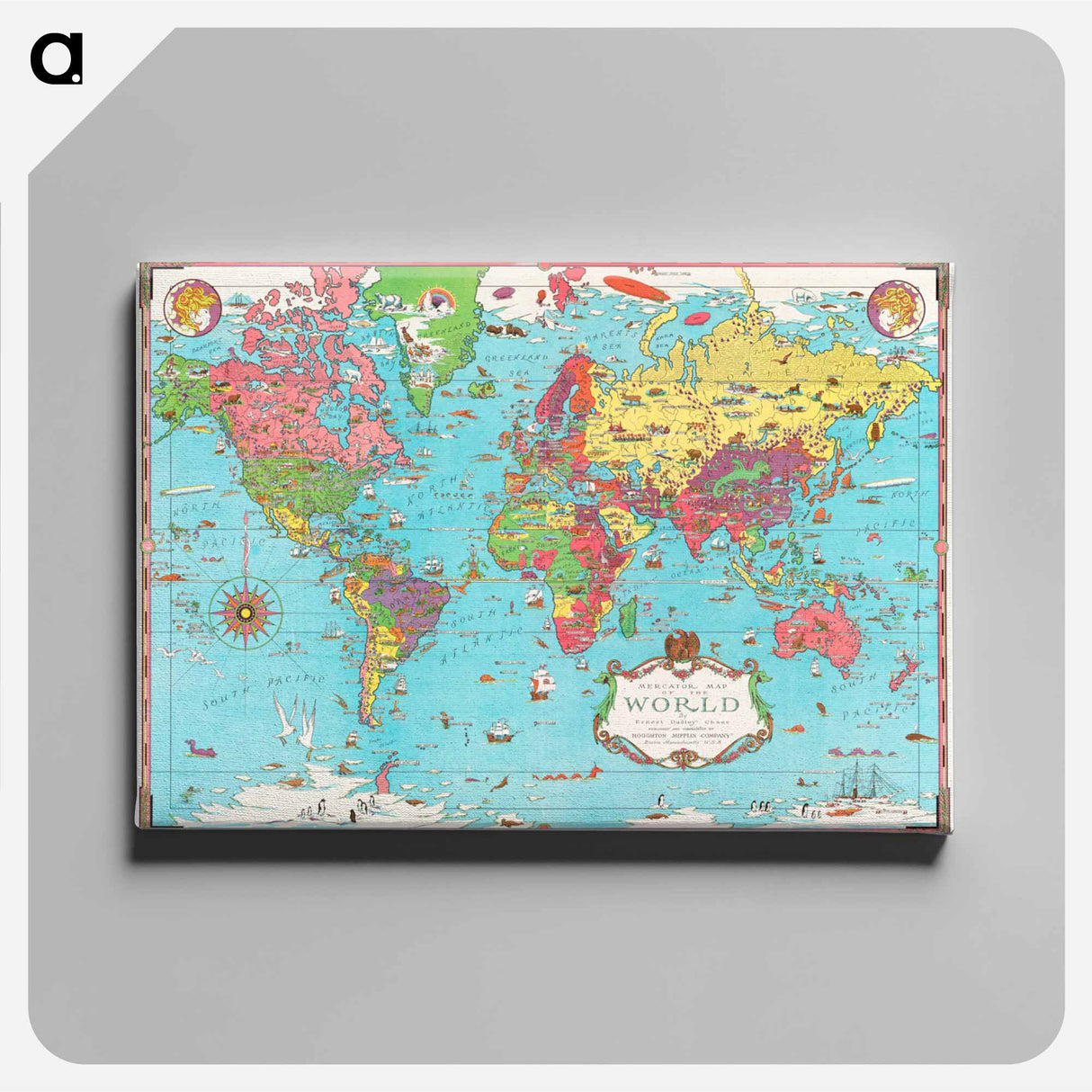 アートパネル-Mercator Map of the World
 - ボストン公共図書館 Canvas.
