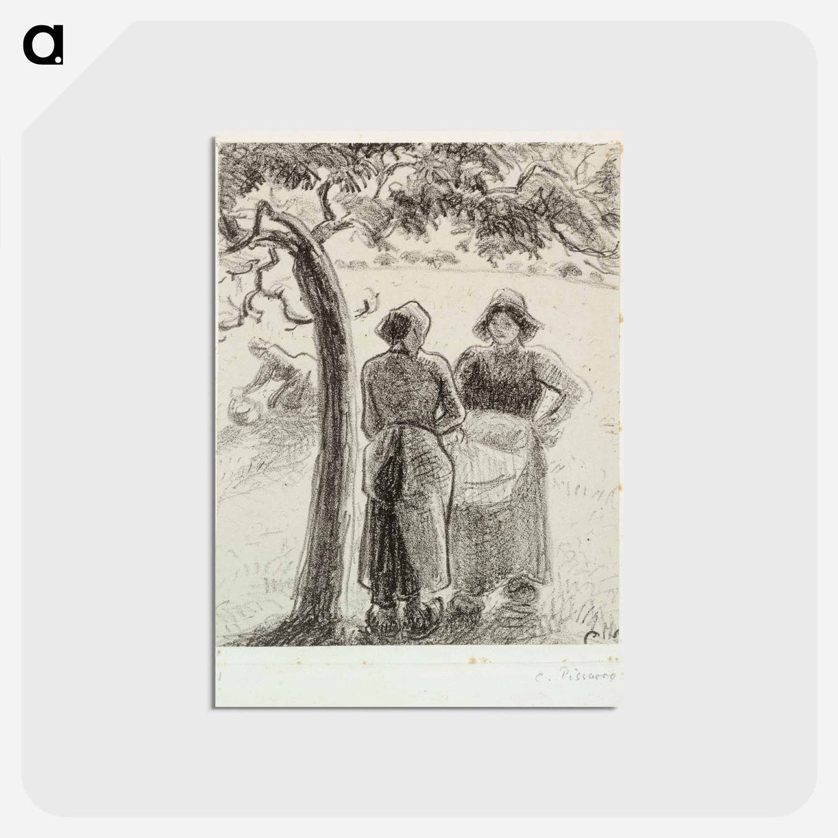 アートポストカード-Landscape in brittany - カミーユ ピサロ Postcard.