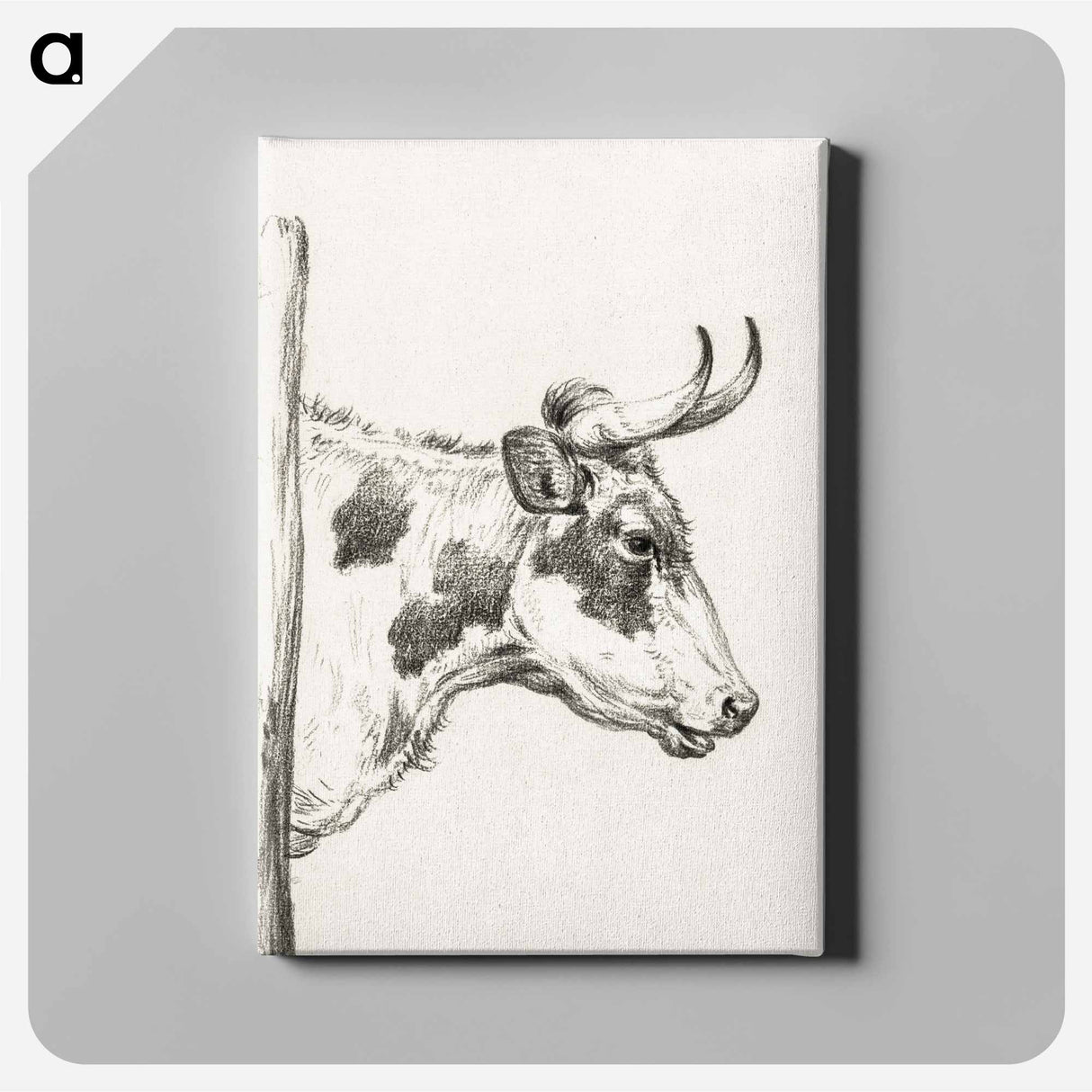 アートパネル-Head of a cow, to the right - ジャン ベルナール Canvas.