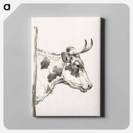 アートパネル-Head of a cow, to the right - ジャン ベルナール Canvas.