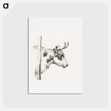 アートポストカード-Head of a cow, to the right - ジャン ベルナール Postcard.