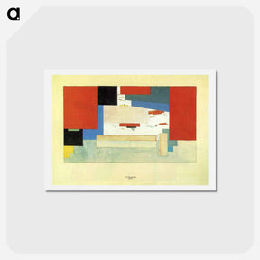 アートポストカード-Suprematism (design for a theatre curtain, with El Lissitsky) - カジミール マレーヴィチ Postcard.