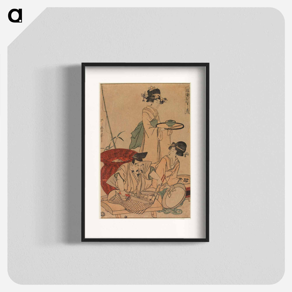 Ebisu God Cooking a Red Snapper - 喜多川 歌麿 Poster.