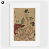 アートポスター-Ebisu God Cooking a Red Snapper - 喜多川 歌麿 Poster.