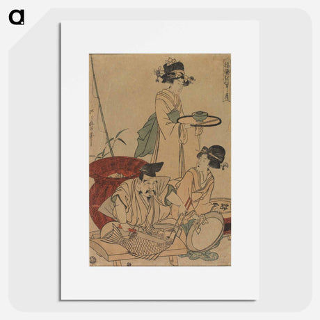 アートポスター-Ebisu God Cooking a Red Snapper - 喜多川 歌麿 Poster.