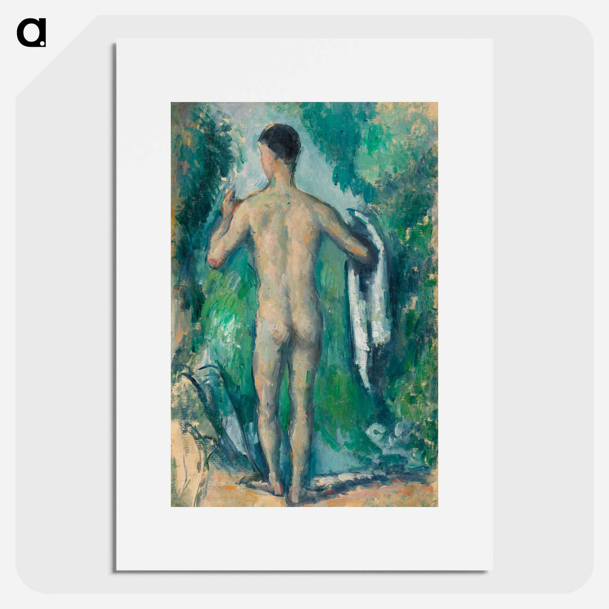 Standing Bather, Seen from the Back - Paul Cezanne Poster.