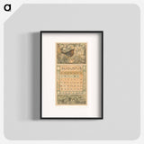 Kalenderblad augustus met roodborstje - テオ ヴァン ホイテマ Poster.