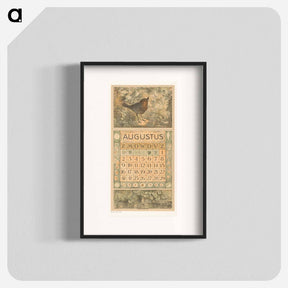 アートポスター-Kalenderblad augustus met roodborstje - テオ ヴァン ホイテマ Poster.