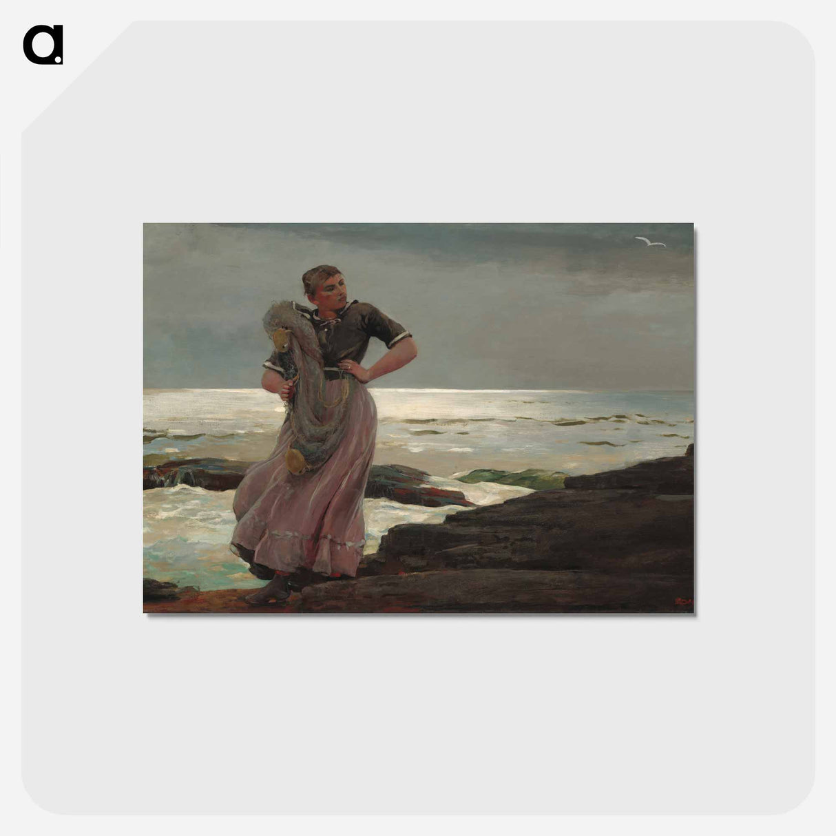 アートポストカード-A Light on the Sea - ウィンスロー ホーマー Postcard.
