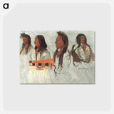 アートポストカード-Four Indians - アルバート ビアスタット Postcard.