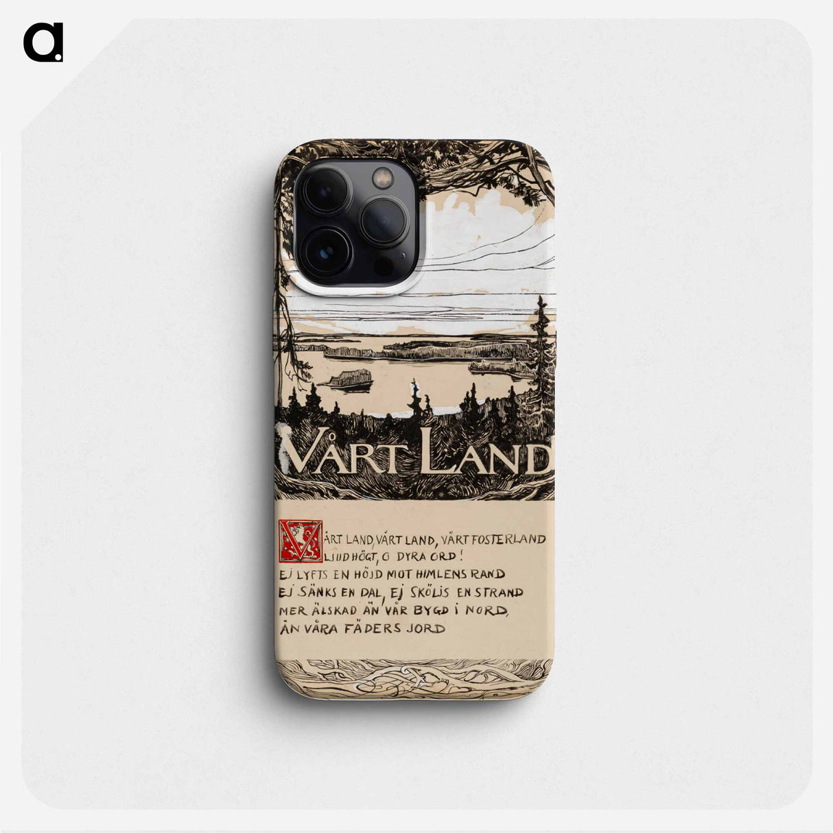 Title page for the poem our land (finland’s national anthem) - アルバート エーデルフェルト Phone Case.