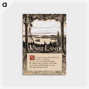 アートポストカード-Title page for the poem our land (finland’s national anthem) - アルバート エーデルフェルト Postcard.
