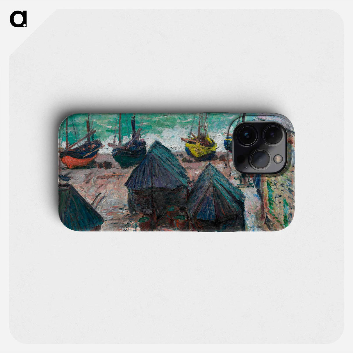 Boats on the Beach at Étretat - クロード モネ Phone Case.