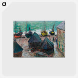 アートポストカード-Boats on the Beach at Étretat - クロード モネ Postcard.