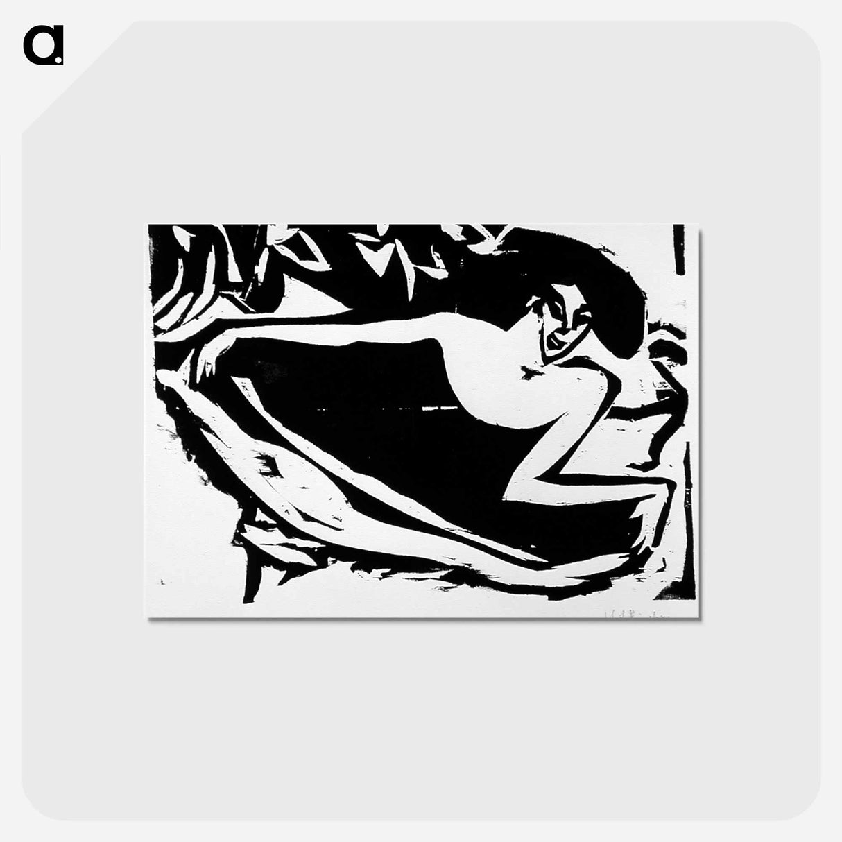 アートポストカード-Dancer with lifted skirt - エルンスト ルートヴィヒ キルヒナー Postcard.