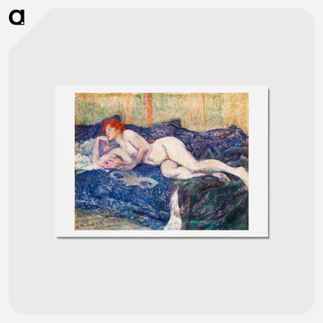 アートポストカード-Nude Lying on a Couch - アンリ ド トゥールーズ ロートレック Postcard.