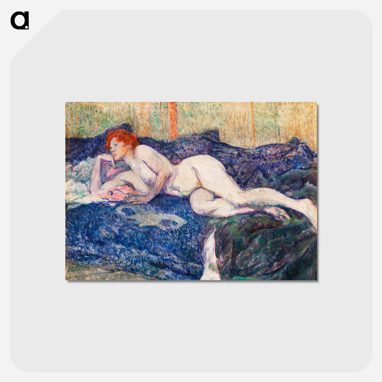 アートポストカード-Nude Lying on a Couch - アンリ ド トゥールーズ ロートレック Postcard.
