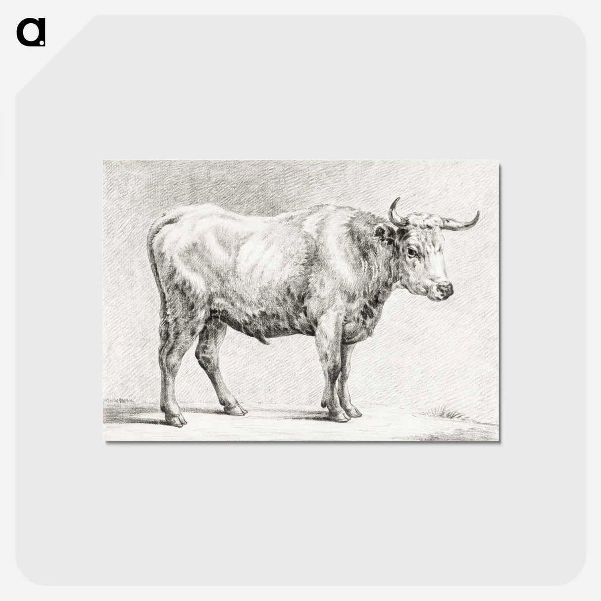 アートポストカード-Standing bull - ジャン ベルナール Postcard.
