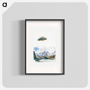 アートポスター-View of Four Mountains from the Gorner Grat, Rock from Splendid Mountain Watercolours Sketchbook - ジョン シンガー サージェント Poster.