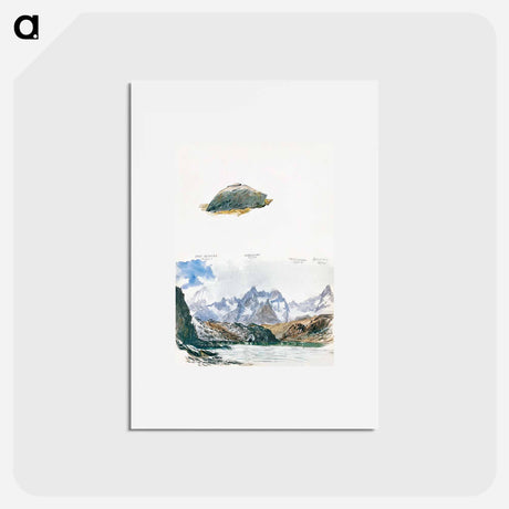 アートポストカード-View of Four Mountains from the Gorner Grat, Rock from Splendid Mountain Watercolours Sketchbook - ジョン シンガー サージェント Postcard.