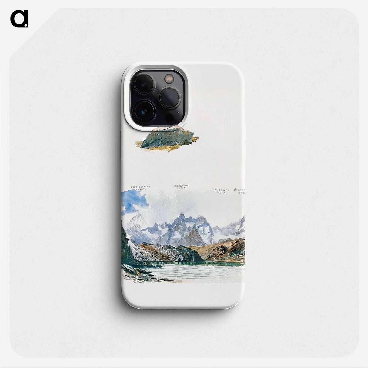 View of Four Mountains from the Gorner Grat, Rock from Splendid Mountain Watercolours Sketchbook - John Singer Sargent Phone Case.