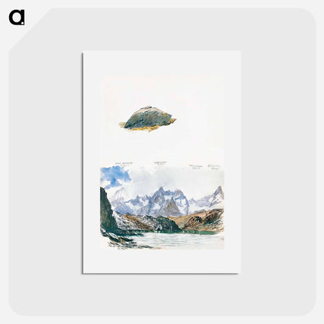 アートポストカード-View of Four Mountains from the Gorner Grat, Rock from Splendid Mountain Watercolours Sketchbook - ジョン シンガー サージェント Postcard.