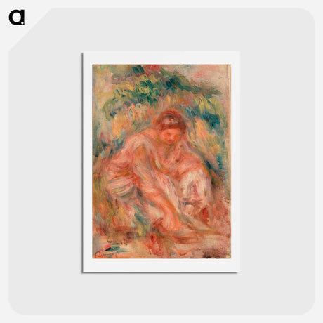 アートポストカード-Sketch of a Woman - ピエール オーギュスト ルノワール Postcard.