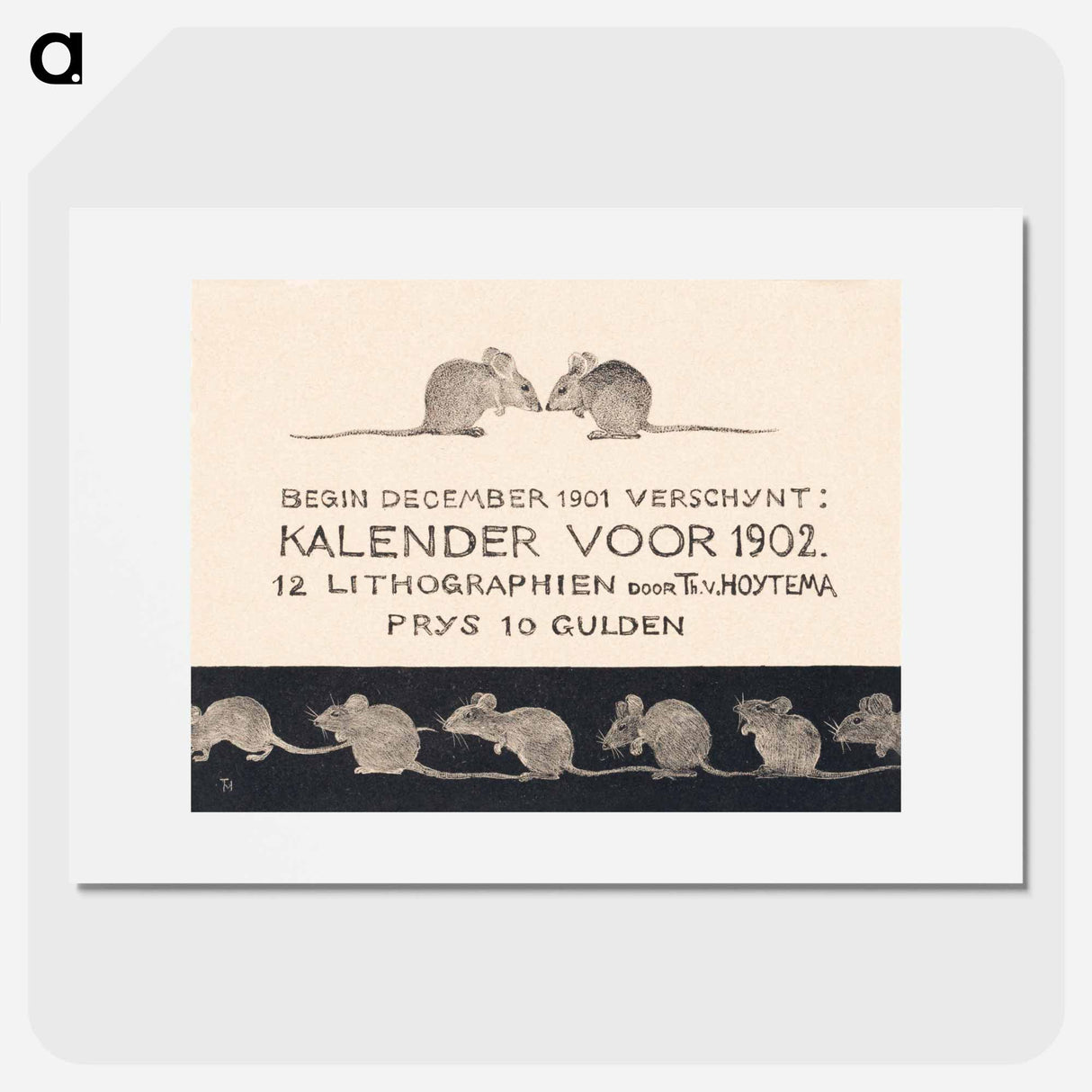 Aankondiging voor kalender 1902 - テオ ヴァン ホイテマ Poster.