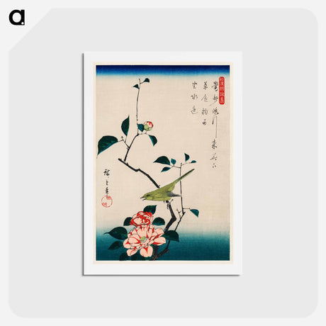 アートポストカード-Camellia and Nightingale
 - 歌川 広重 Postcard.