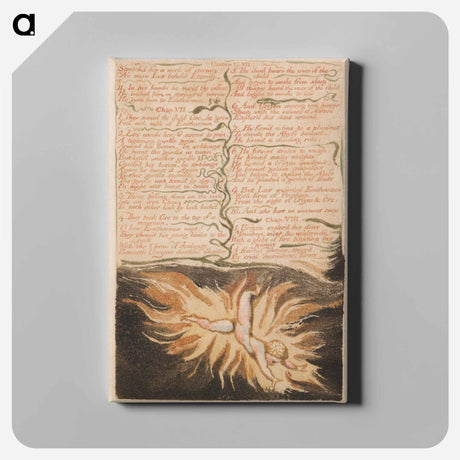 アートパネル-The First Book of Urizen, Plate 22, "Stretch'd for a Work of Eternity...." - ウィリアム ブレイク Canvas.