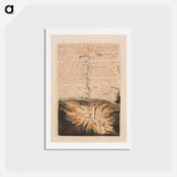 アートポストカード-The First Book of Urizen, Plate 22, "Stretch'd for a Work of Eternity...." - ウィリアム ブレイク Postcard.