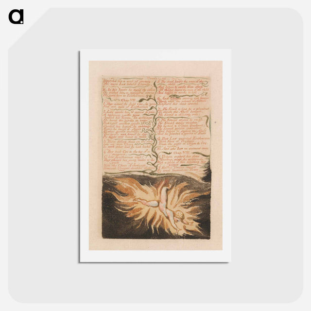 アートポストカード-The First Book of Urizen, Plate 22, "Stretch'd for a Work of Eternity...." - ウィリアム ブレイク Postcard.